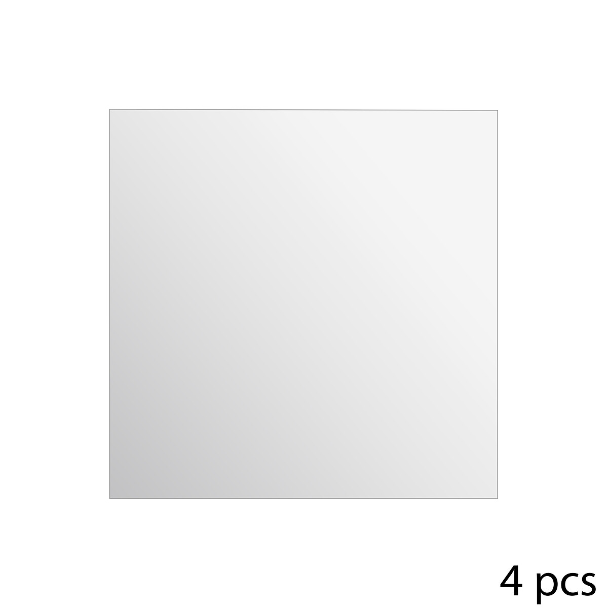 4 miroirs adhésifs carrés, 30x30 cm 