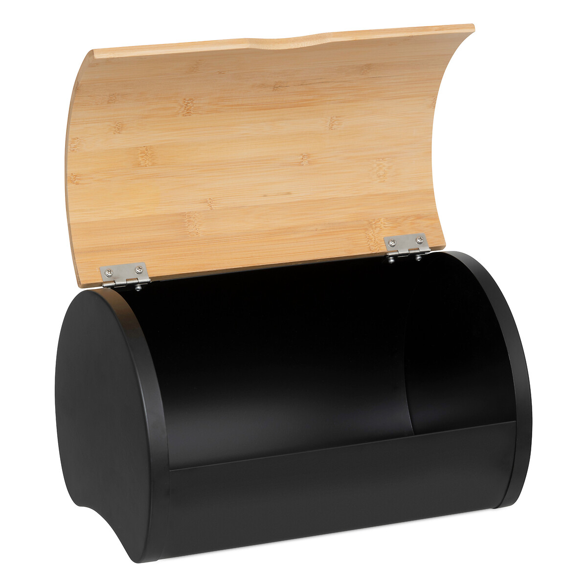 Boite à pain métal et bambou 32 cm, noir 