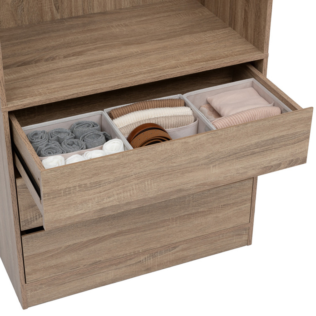 Rangement tiroir 2 compartiments, beige Dressy +