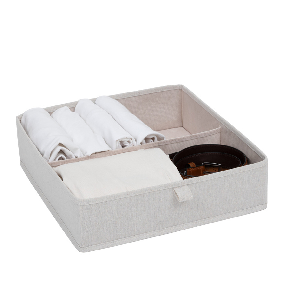 Rangement tiroir 2 compartiments, beige Dressy +