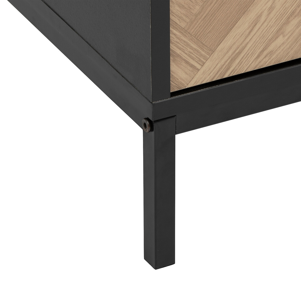 Buffet 2 portes 3 tiroirs, effet pin naturel Chevrons