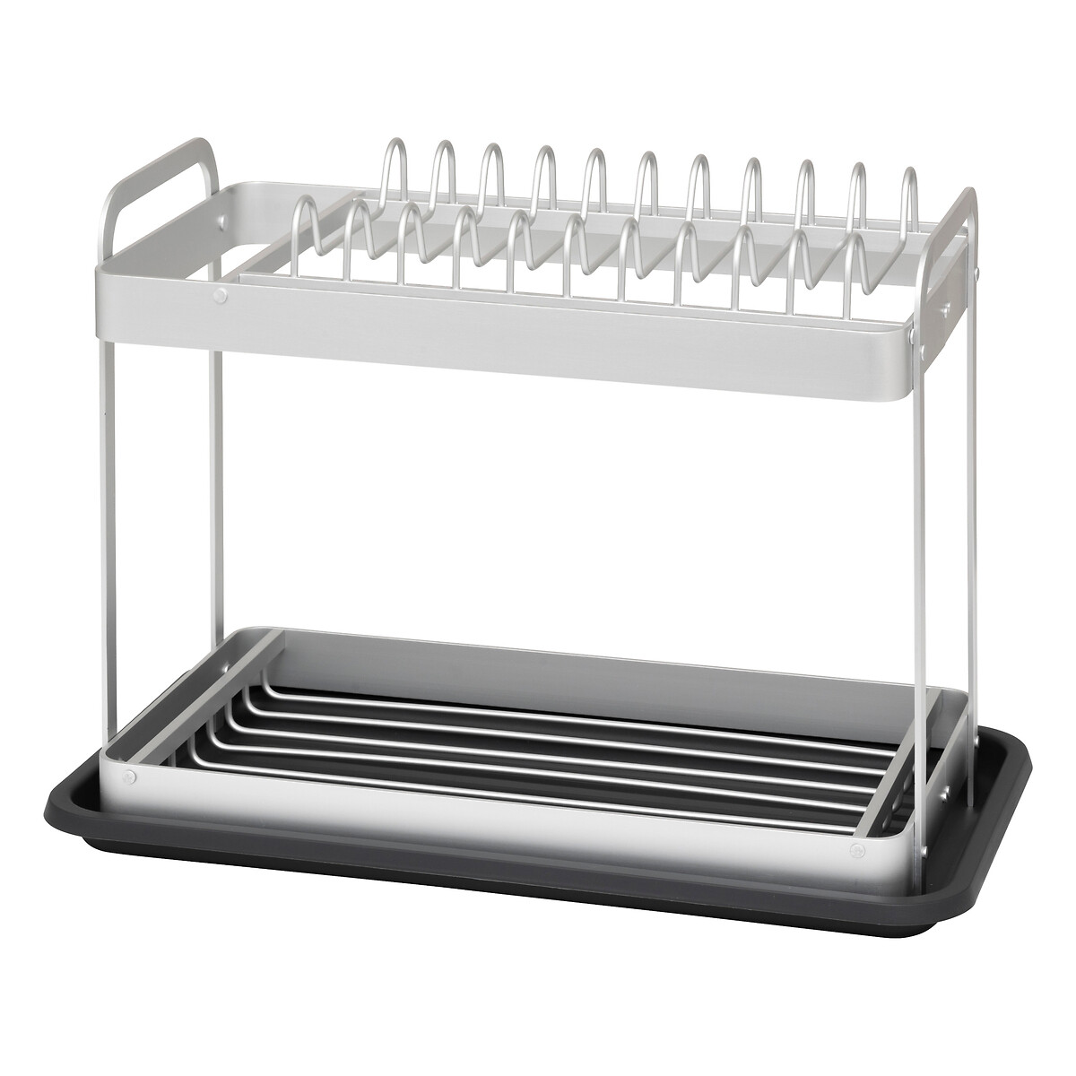 Égouttoir 2 niveaux, gris 