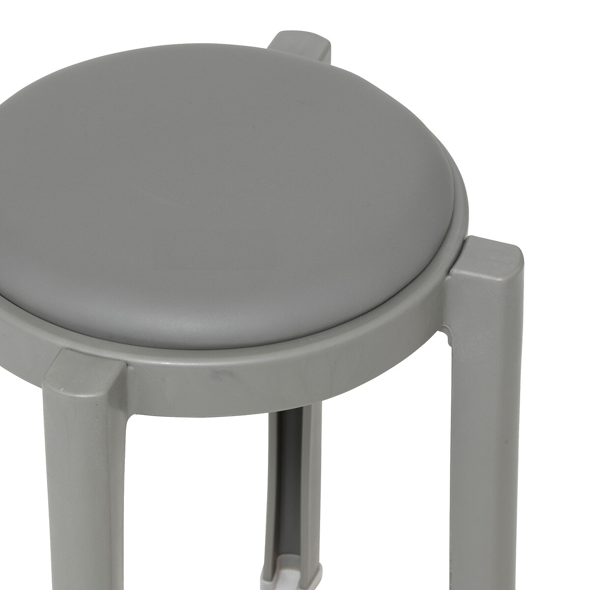 Tabouret empilable plastique, gris Plasta