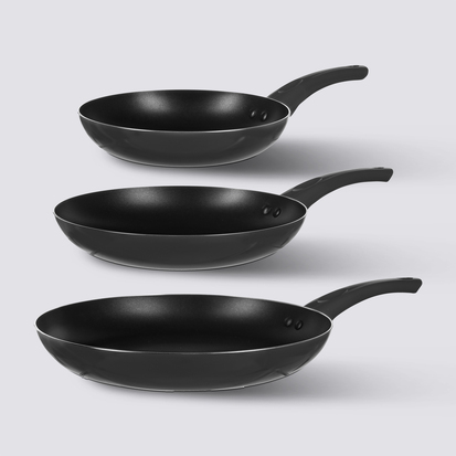 3 poêles aluminium, 20/24/28 cm 