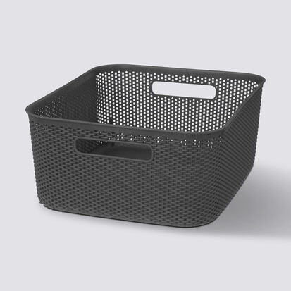 Panier en plastique 11l, gris anthracite Crochy