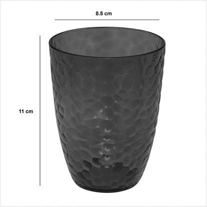 Verre à eau martelé, gris charbon Estiva