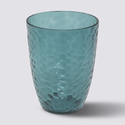 Verre à eau martelé, bleu pétrole Estiva