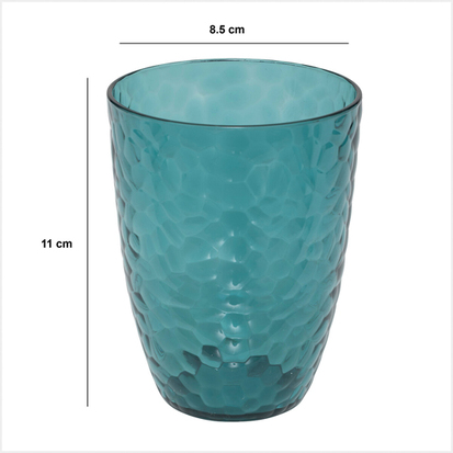 Verre à eau martelé, bleu pétrole Estiva