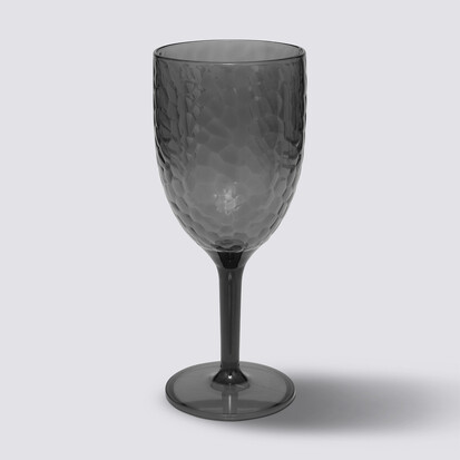 Verre à vin martelé, gris charbon Estiva