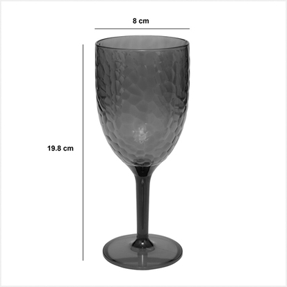 Verre à vin martelé, gris charbon Estiva