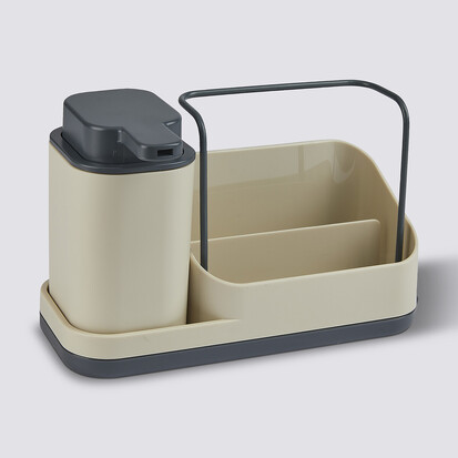 organiseur-evier-avec-distributeur-300ml-beige