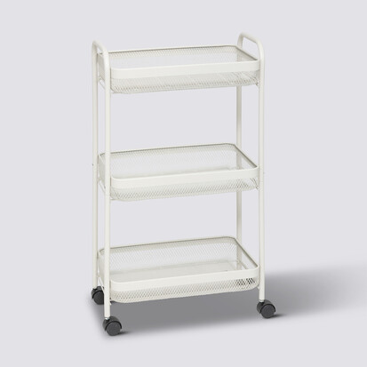 Desserte à roulette 3 niveaux, beige Mayaj