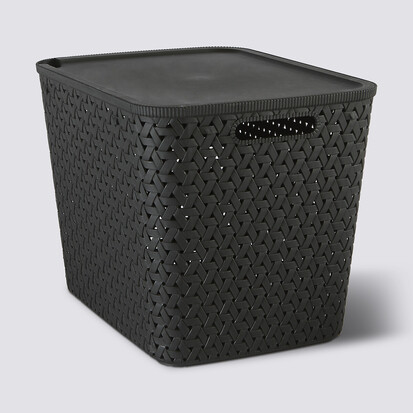 Panier en plastique 28l, noir Tressy