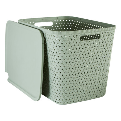 Panier en plastique 28l, sauge Tressy