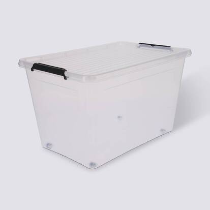 Boite de rangement plastique 60l, transparent Clip n' box