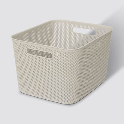 Panier en plastique 19l, lin Crochy