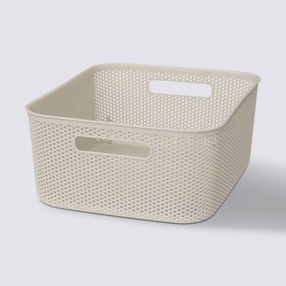 Panier en plastique 11l, lin Crochy