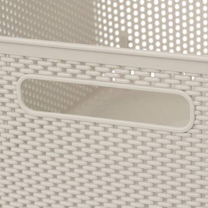 Panier en plastique 11l, lin Crochy