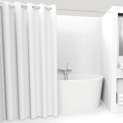 Rideau de douche 180x200cm, gris Colorama entrée de gamme