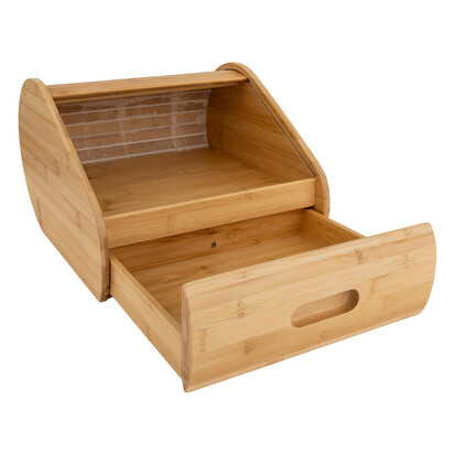 Boite à pain avec tiroir bambou 30,4 cm, beige 