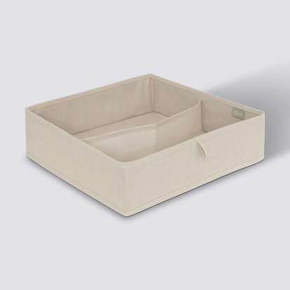 Rangement tiroir 2 compartiments, beige Dressy +