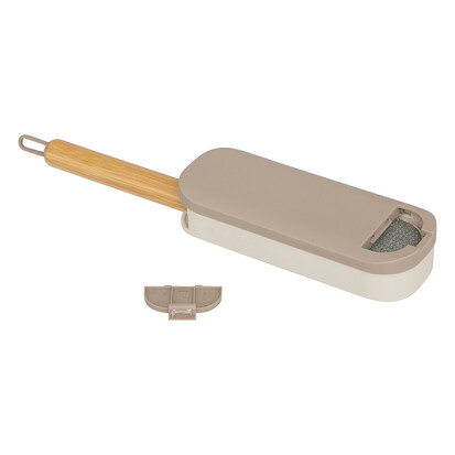 Brosse à textile, manche en bambou - gris 