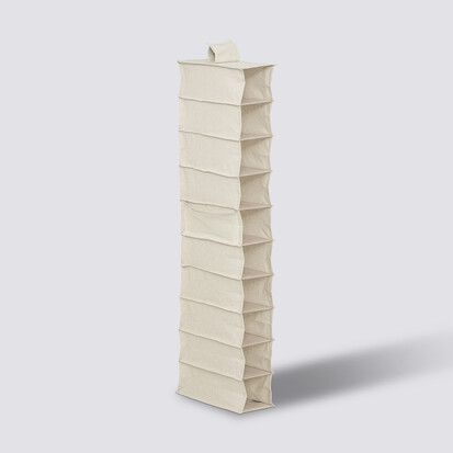 Rangement chaussures 10 cases avec panier, beige Dressy +