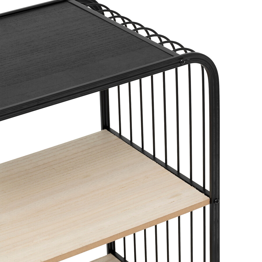 Etagère 3 niveaux, métal et bois, beige 