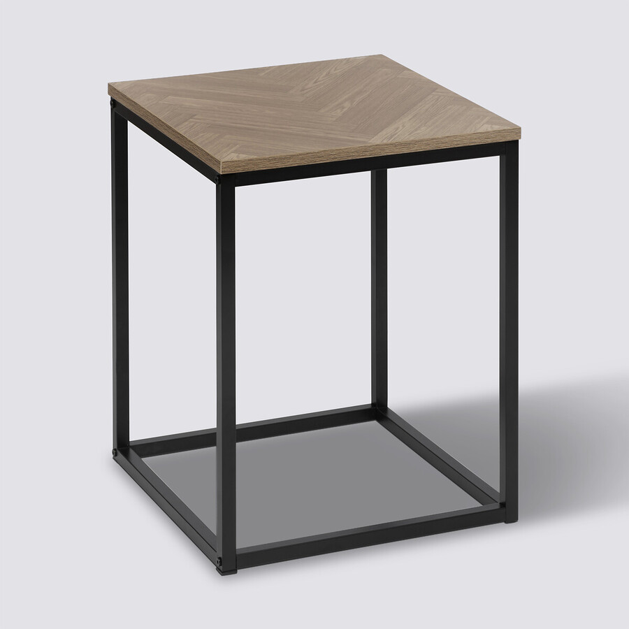 Bout de canapé, effet bois clair Chevrons