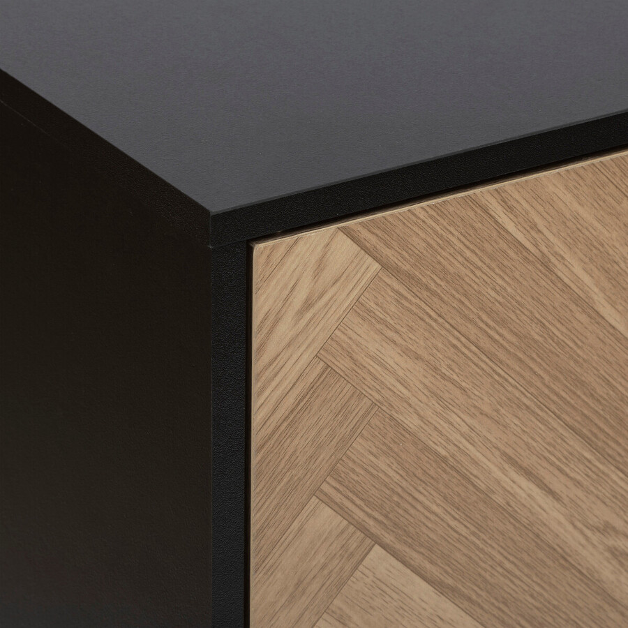 Etagère 6 cases, effet bois et noir Mix'n door