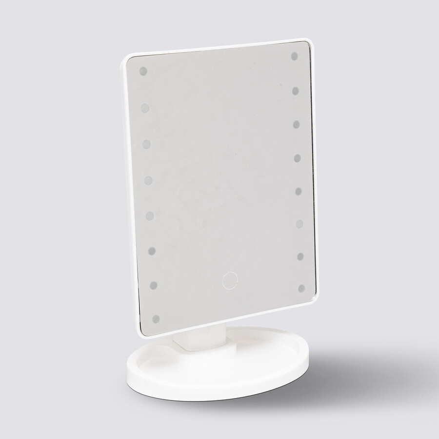 Miroir à led, 28x16 cm, blanc