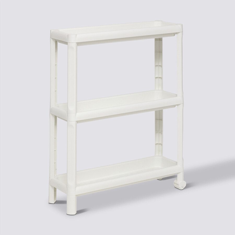 Desserte à roulettes 3 niveaux, blanc