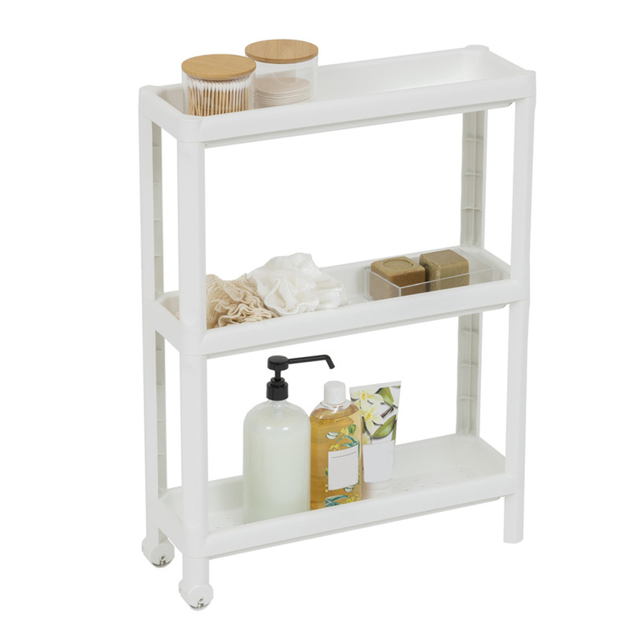 Desserte à roulettes 3 niveaux, blanc