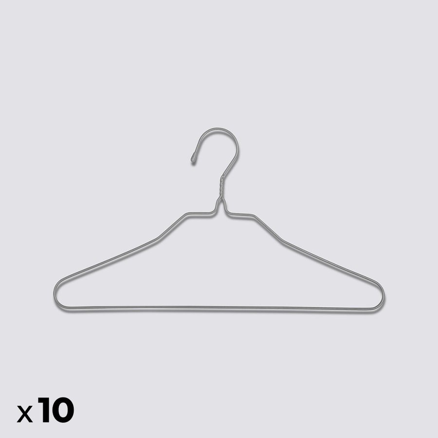 Lot de 10 cintres métal, gris Hang'up