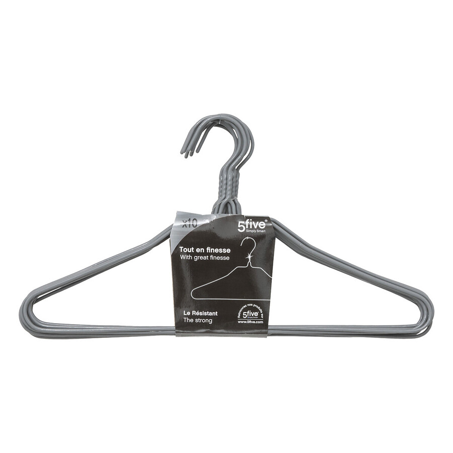 Lot de 10 cintres métal, gris Hang'up