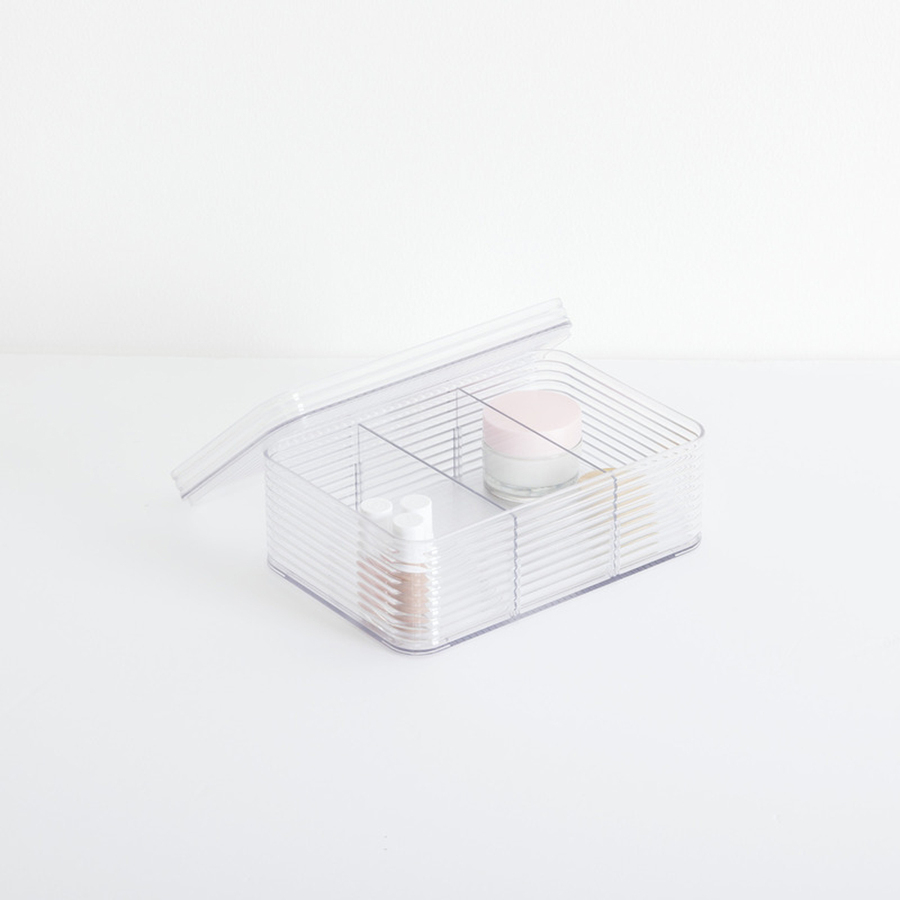 Organisateur 3 compartiments, transparent Plastor