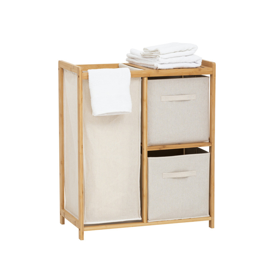 Meuble étagère avec panier et 2 paniers, bambou Tidy box