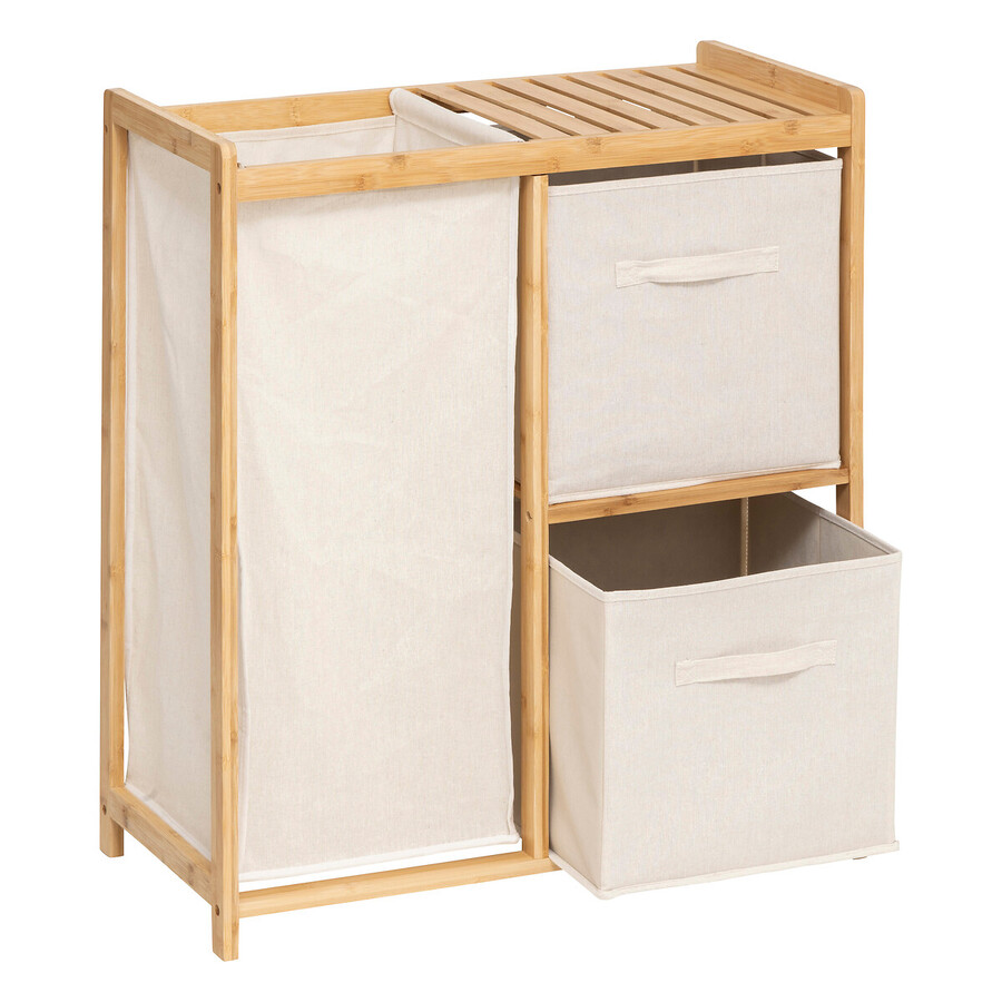 Meuble étagère avec panier et 2 paniers, bambou Tidy box
