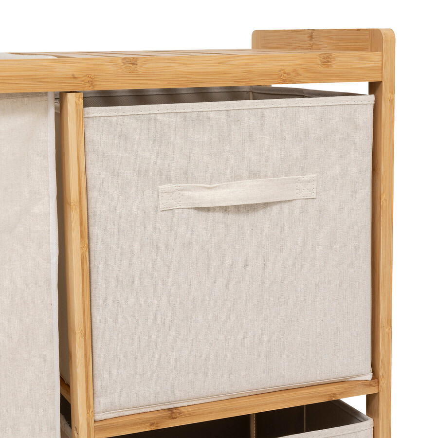 Meuble étagère avec panier et 2 paniers, bambou Tidy box