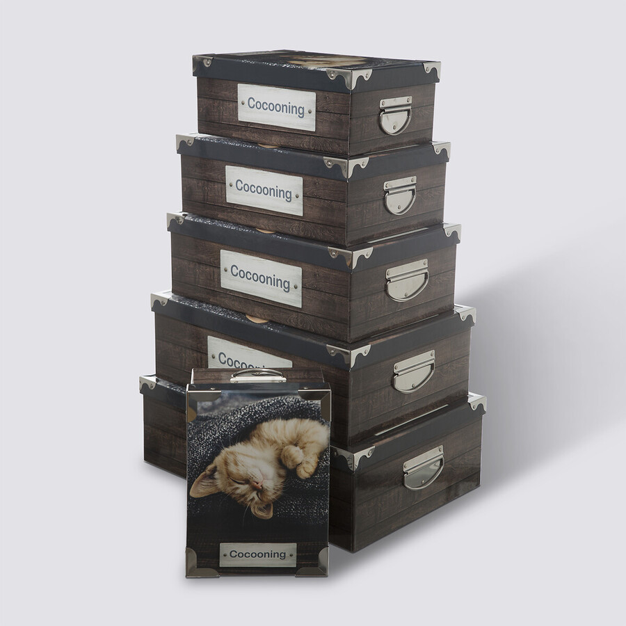 6 boites de rangement, multicolore Box'