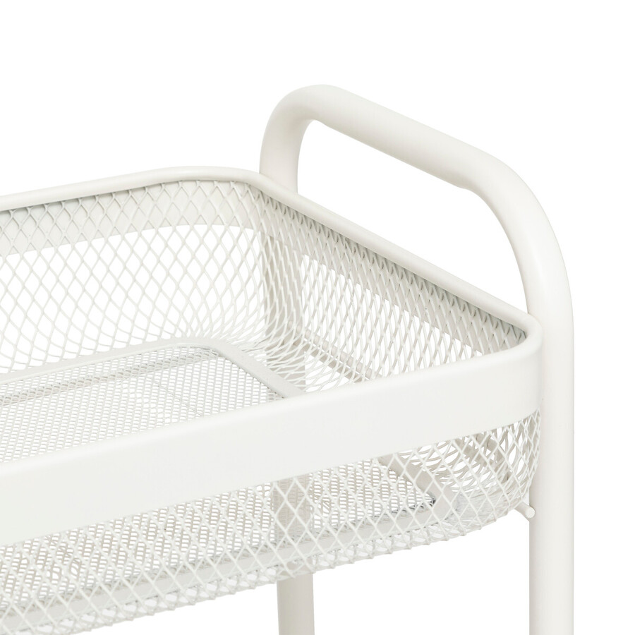 Desserte à roulette 3 niveaux, beige Mayaj