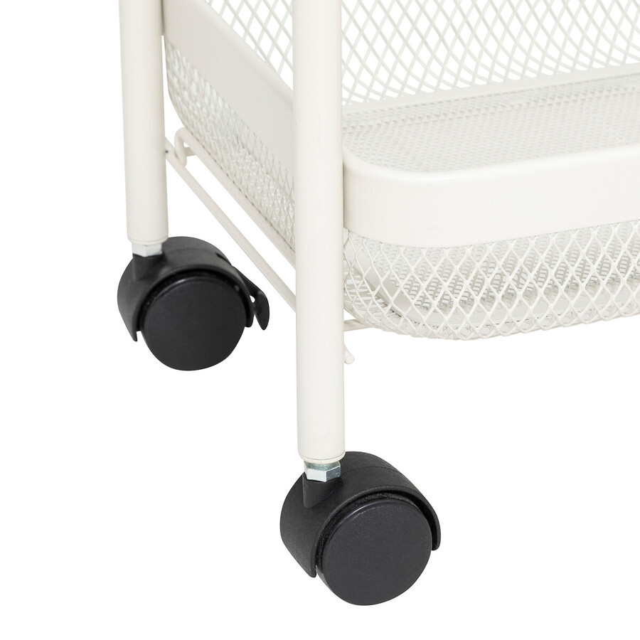 Desserte à roulette 3 niveaux, beige Mayaj