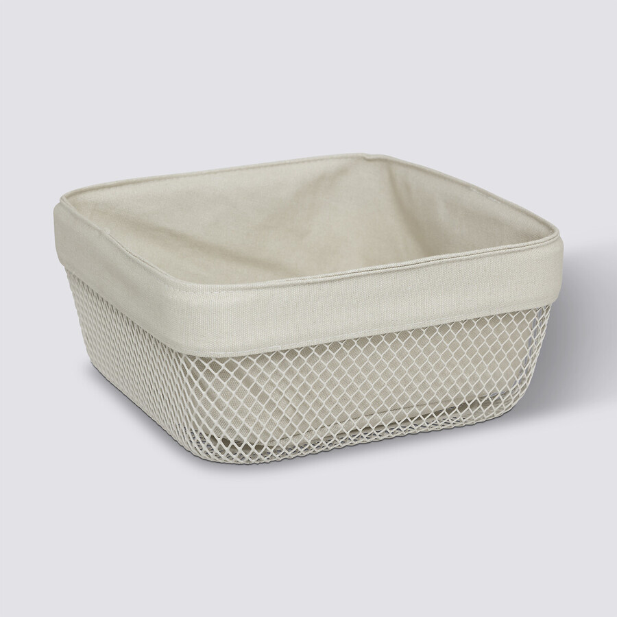 Corbeille à pain, métal et coton, 25,5cm - beige Mayaj
