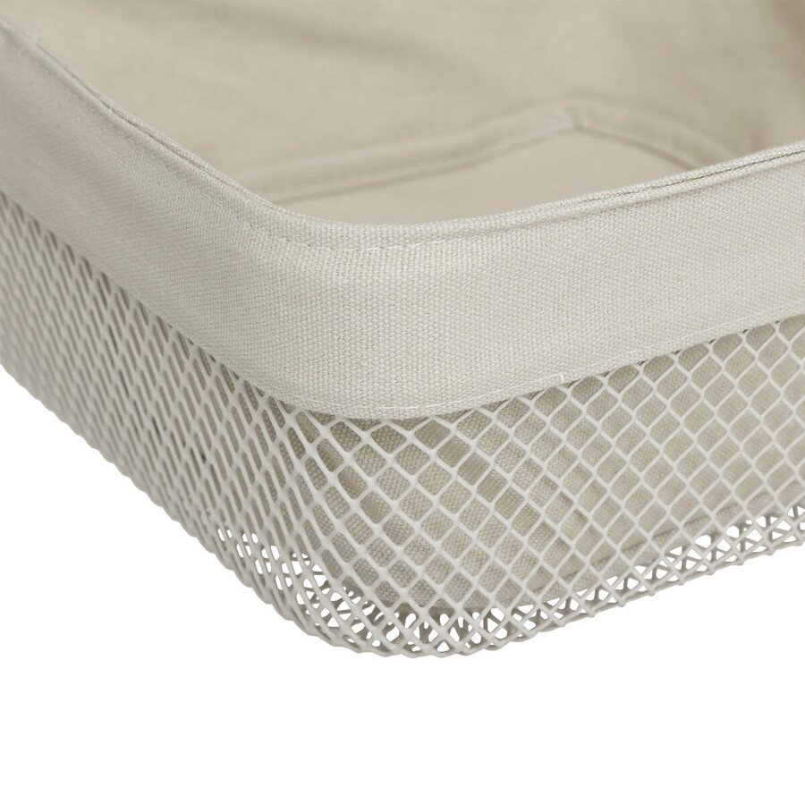 Corbeille à pain, métal et coton, 25,5cm - beige Mayaj