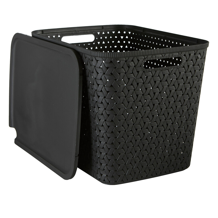 Panier en plastique 28l, noir Tressy