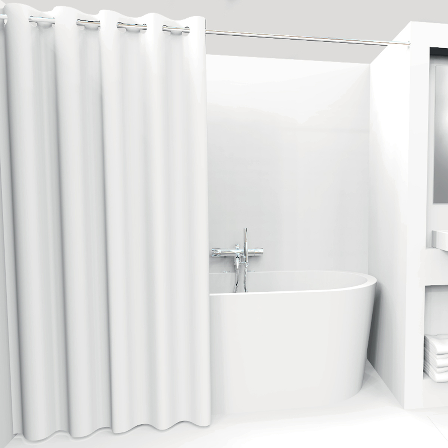 Rideau de douche 180x200cm, gris Colorama entrée de gamme