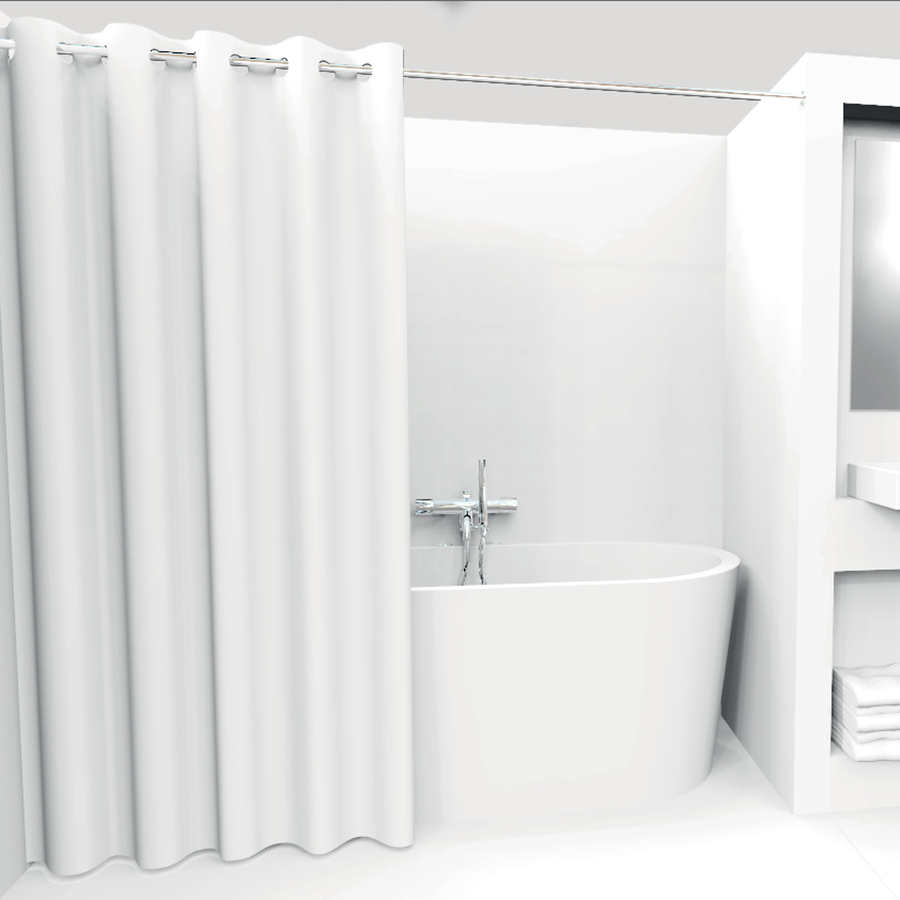 Rideau de douche 180x200cm, blanc Colorama entrée de gamme