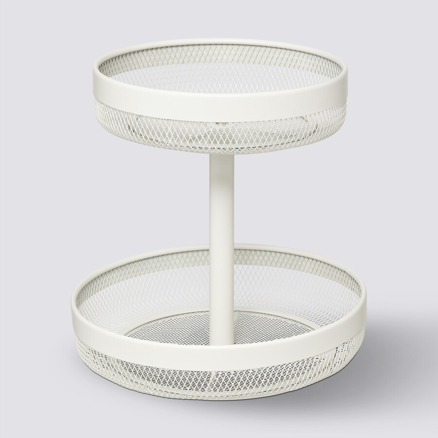 Corbeille 2 niveaux en métal, beige Mayaj