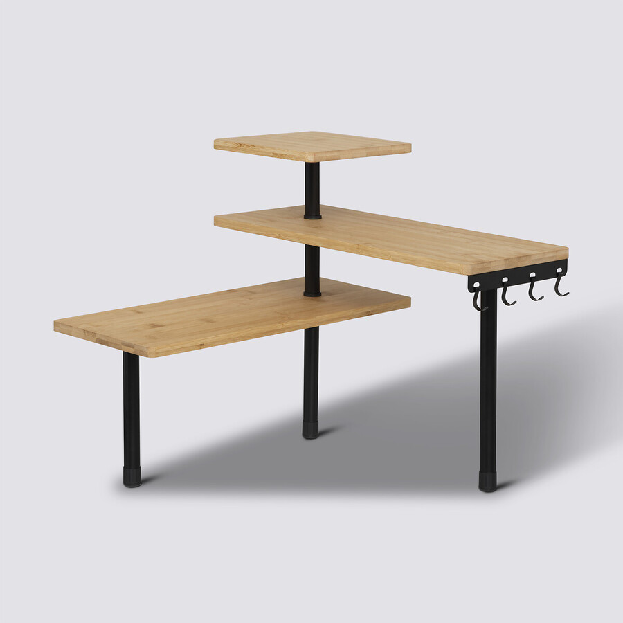 Etagère d'angle 3 niveaux, beige 