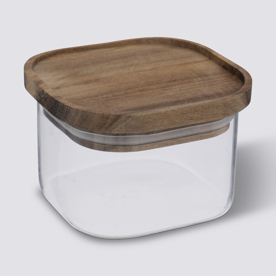 Bocal verre avec couvercle hermétique acacia, 0,4l Hermet